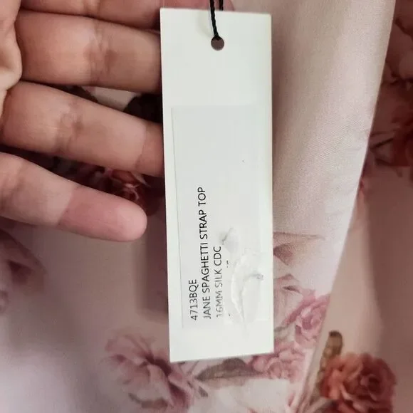 L'AGENCE Jane floral silk spaghetti strap tank xs - Picture 3 of 6